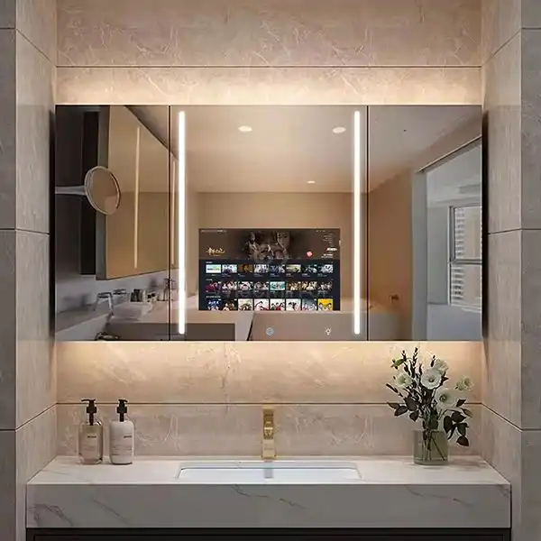How Smart Mirror TV Cabinets Solutions Upgrade Modern Hotel Bathroom Design